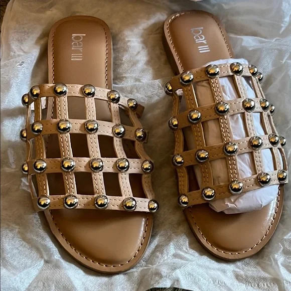 Bar III Tan Caged Design Sandals - Picture 1 of 2